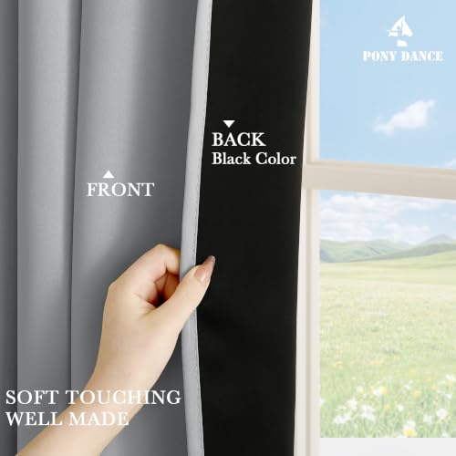 100% Blackout Curtains for Bedroom (100% Blackout-light Grey / 52"W x 96"L (Pack of 2))