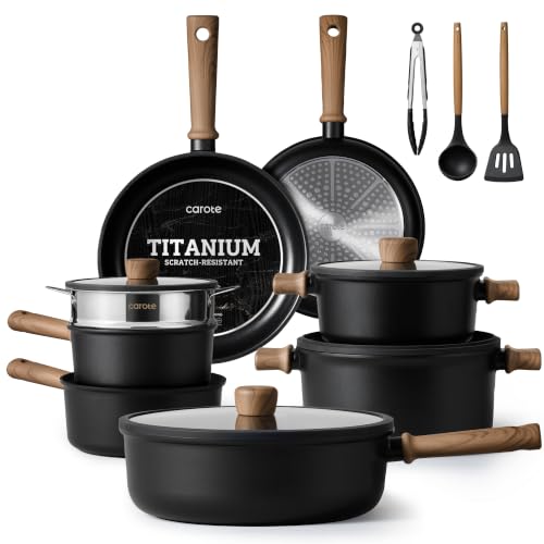 Nonstick Pots and Pans Set (Black / 15 pieces)