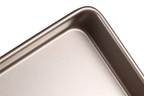 11 Inch Baking Sheets Pan Nonstick Set of 2 (11 X 9 X 2 inch / Champagne Gold)