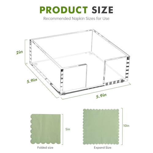 Acrylic Counter Cocktail Napkin Holder for Table (Clear_Cocktail Napkin Holder)