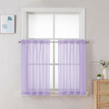 Lilac Sheer Curtains 30 inch Length 2 Panels (Lilac / 42"W x 30"L (Pack of 2))