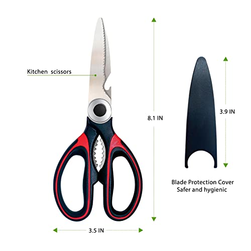 Kitchen Scissors 2 Pack Shears All Purpose Heavy Duty Sharp for Food