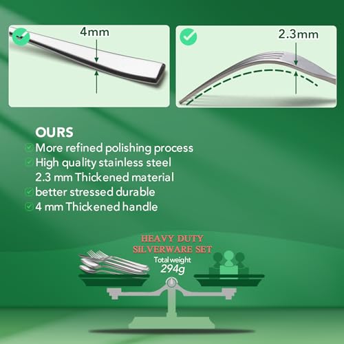 40 Piece Silverware Set Service for 8 (Matte Finish Silver)
