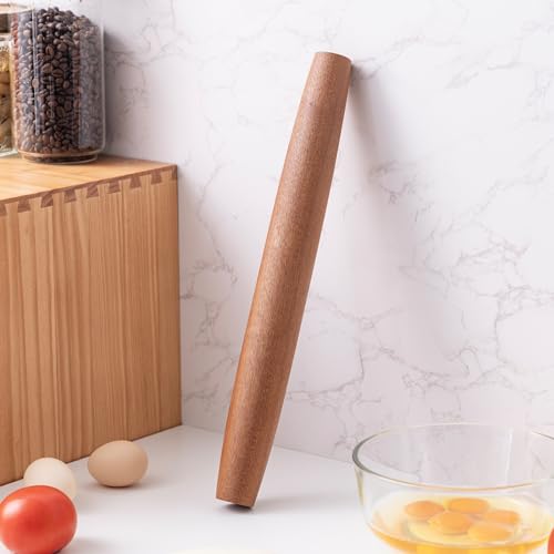 French Rolling Pin for Baking (15.75 Inches-Pointed / Brown)