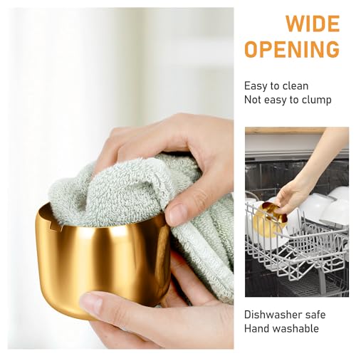 2 Pcs Coffee and Sugar Dispenser with Tray (Gold)