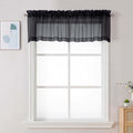 Black Sheer Valances for Windows (Black / 42"W x 16"L (Pack of 2))