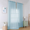 Light Blue Sheer Curtains 96 Inches Long (Sky Blue / 42"W x 96"L (Pack of 2))