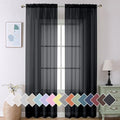 2 Panels Extra Long Sheer Window Curtains 120 Inches Length (40"W x 120"L (Pack of 2) / Black)