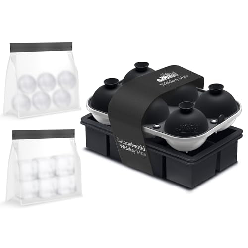 Premium Ice Tray Combo (Black / 6 Sphere/16 Cube(Ice Bag))