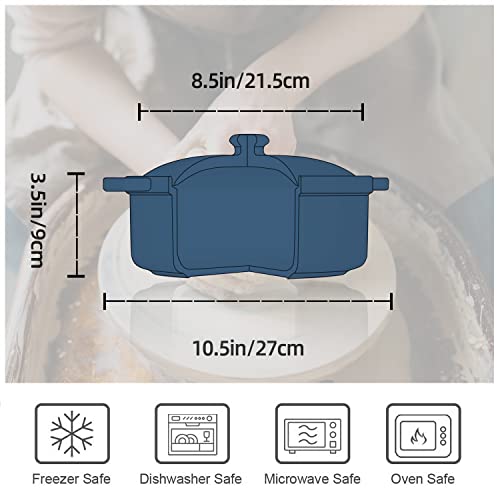 Lace Emboss Casserole Dish with Lid (Grayish Blue)