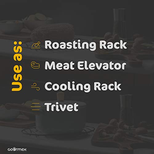 Black Oval Oven Roasting Rack with Integrated Feet (6x9")