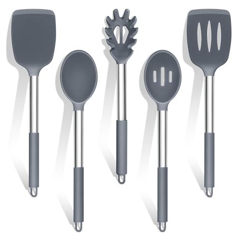 Silicone Cooking Utensils Set (Light Grey)