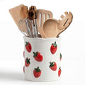 6.7" H Strawberry Utensil Holder for Kitchen Counter (Strawberry)