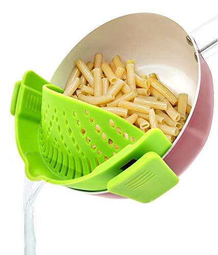 Clip on Strainer for Pots Pan Pasta (Green)