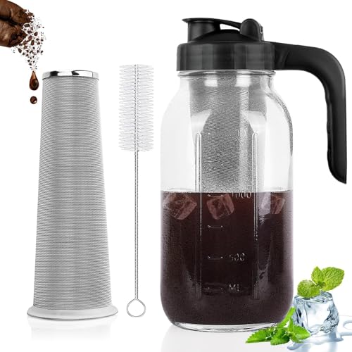 Cold Brew Coffee Maker Pitcher (64 Ounces / Black)