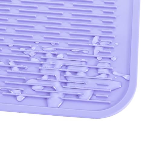 Silicone Dish Drying Mat for Multiple Usage (Light Purple / 32"L x 18"W)