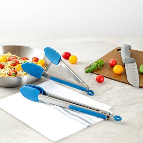 Blue Stainless Steel Kitchen Tong Set (Set / Blue)