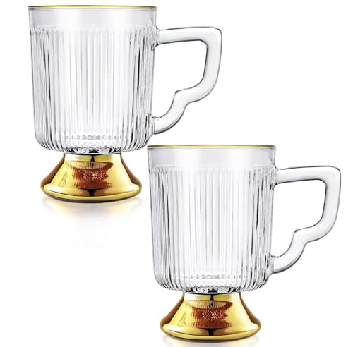 Glass Coffee Mugs with Handle (Clear)