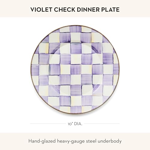 Enamel Dinner Plate (Violet Check / 1 Plate)