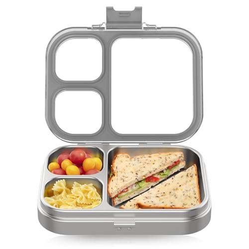 Stainless Steel Bento Lunch Box (Gray / 27oz (800ml))