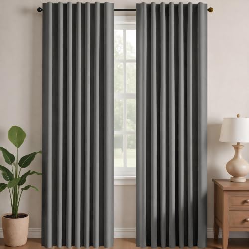 Blackout Curtains for Bedroom (Light Grey / 70"W x 63"L (Pack of 2))
