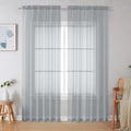 Light Grey Sheer Curtains 84 Inches Long 2 Panels (Light Grey / 59"W x 84"L (Pack of 2))