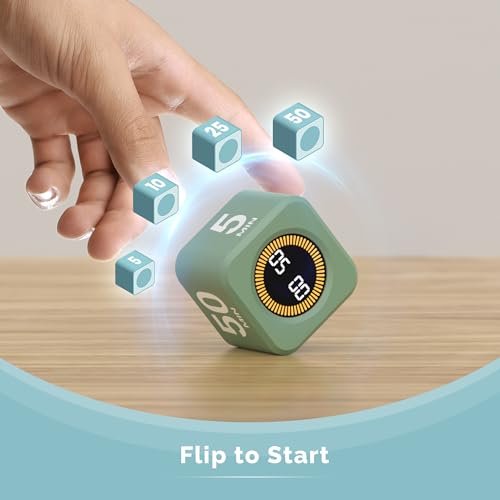 Pomodoro Cube Timer Productivity Visual Timer (Green)