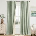 100% Blackout Sage Green Linen Curtains (Z - Sage Green / 52"W x 96"L (Pack of 2))