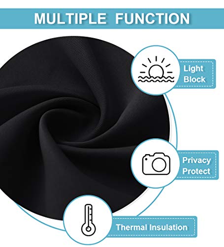 Extra Wide Blackout Curtains for Bedroom Living Room 72 inch Long (Black / 62"W x 72"L (Pack of 2))