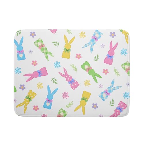 Easter Dish Drying Mat for Kitchen Counter Cute Bunny Floral Holiday Microfiber Absorbent Dish Draining Reusable Washable Foldable Extra Large 18"x24" (24" x 18")