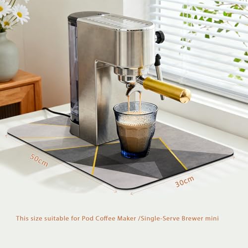 Coffee Mat 19x12 Inch (Gray Geometric / 19" x 12")