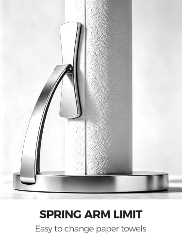 Paper Towel Holder Countertop (Silver / Eva Pad Base)