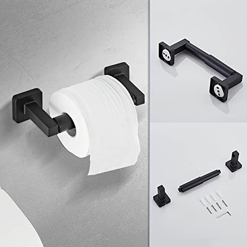 Matte Black Bathroom Hardware Set 4 Pieces (Matte Black-4pcs / 23.6Inch)