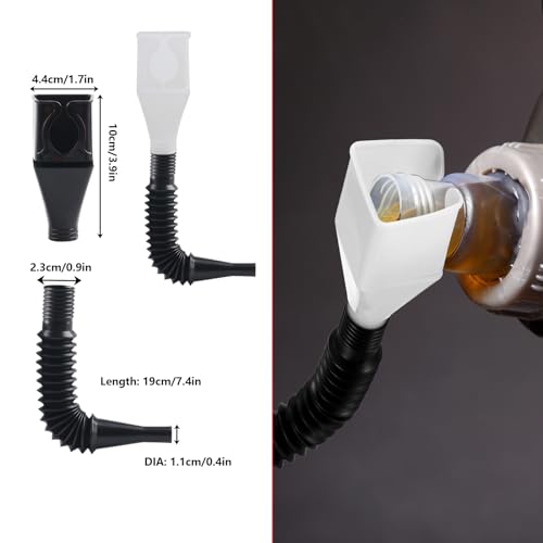 10 Pcs Automotive Funnels Set Wide Mouth Fuel Plastic Long Neck