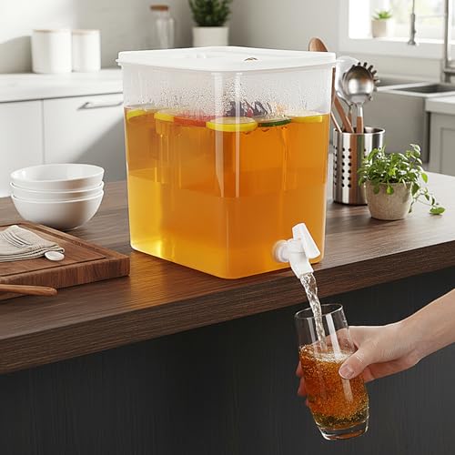 2 Pack Drink Dispenser for Fridge with Spigot (2.5 Gallon)