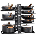8 Tier Lightweight Pots and Pans Organizer under Cabinet (Black / 14.55"H)