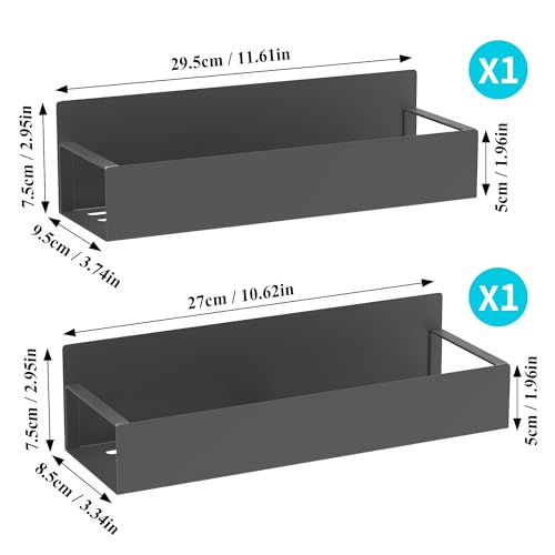 Metal Magnetic Spice Rack for Refrigerator Dark Gray (2 Pack / Dark Gray)