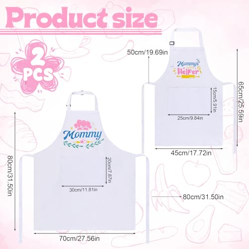 2 Pcs Adults Kids Matching Apron Set (Mommy-mommy‘s Helper)