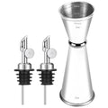 Jigger with 2 Auto Flip Pourers (1 Jigger+ 2 Auto Flip Pourers / Silver)