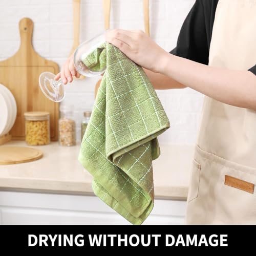 100% Cotton Terry Kitchen Towels (Sage Green / 13 X 28 - 8 Pack)