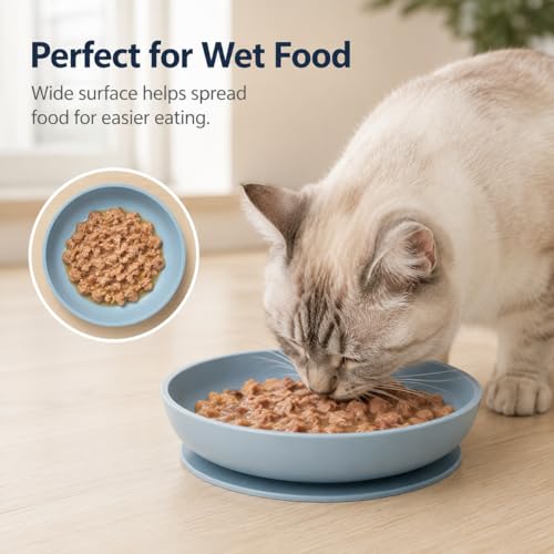 2 Pack Silicone Cat Bowls (SiliconeBowl-PinkBlueset)