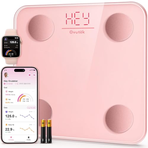 Smart Scale for Body Weight Digital Bathroom Scale with BMI Body Fat (Pink)
