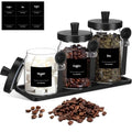 3 Pcs Glass Coffee Container Set (13.5,20,25 oz)