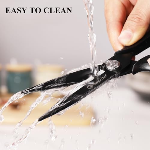 Kitchen Scissors All Purpose Heavy Duty Scissors Titanium Coated (8 Inch Black)
