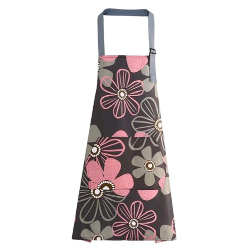 Floral Aprons with Pocket Blooming Floral Womens Waterproof Apron (Violet)