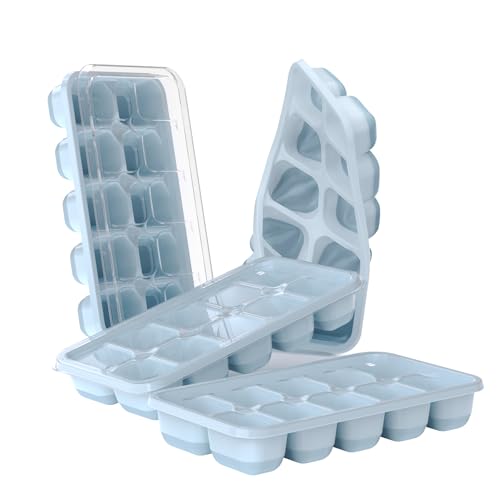 Ice Cube Tray with Lids (Blue / 4Pack-7.2"*4.1"*1.3")