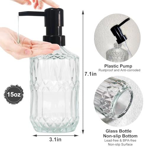 Clear Glass Soap Dispenser with Black Pump (Clear)