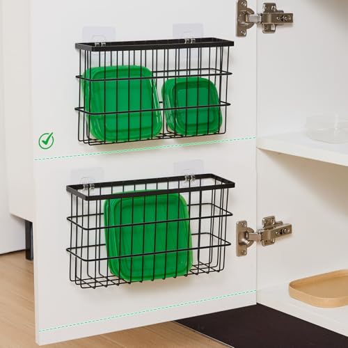 2 Pack Cabinet Door Organizer (Black)