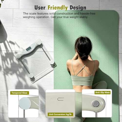 Digital Bathroom Scale for Body Weight Precision Weighing Scale (Grayish Green)