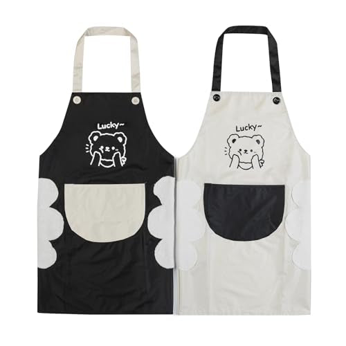 2 Pack Kitchen Apron with Hand Wipe (Style 7)